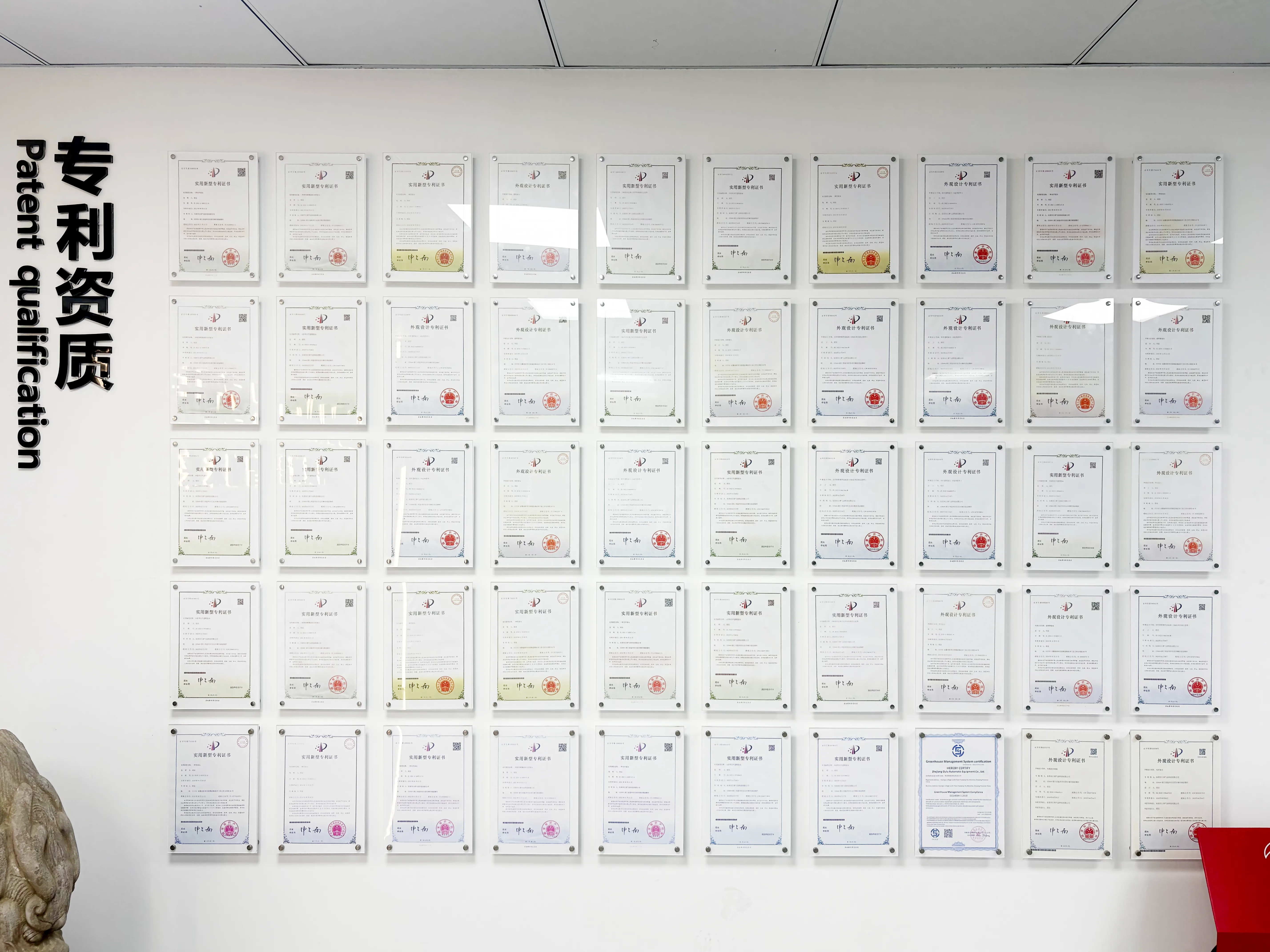Oulu patent qualification display wall