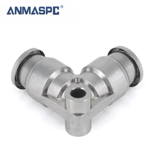 90 Degree Equal Elbow Push In Tube Quick Connector PV Stainless Steel Pneumatic Air Hose Fitting gallery image 1