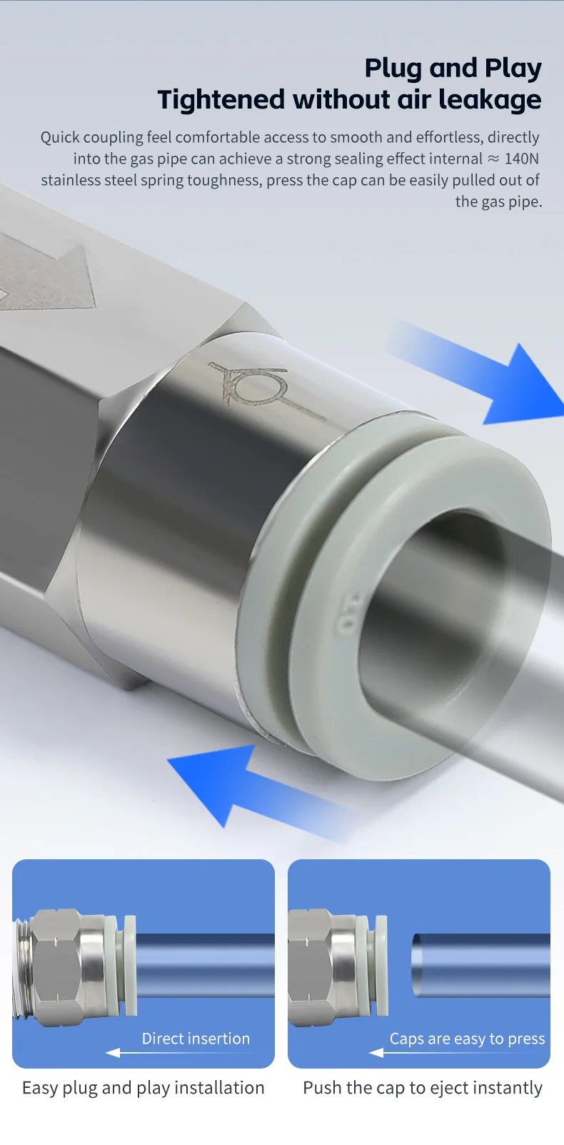 AKH Direct Connection One-Way Valve Type A Pneumatic Fitting detail image 4