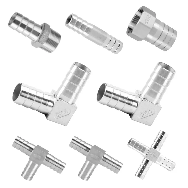 ANMASPC Stainless Steel 304 3/8"3/4 Way L/T type Hose Barb Tube Fitting Pagoda Joint Pipe Accessories gallery image 1