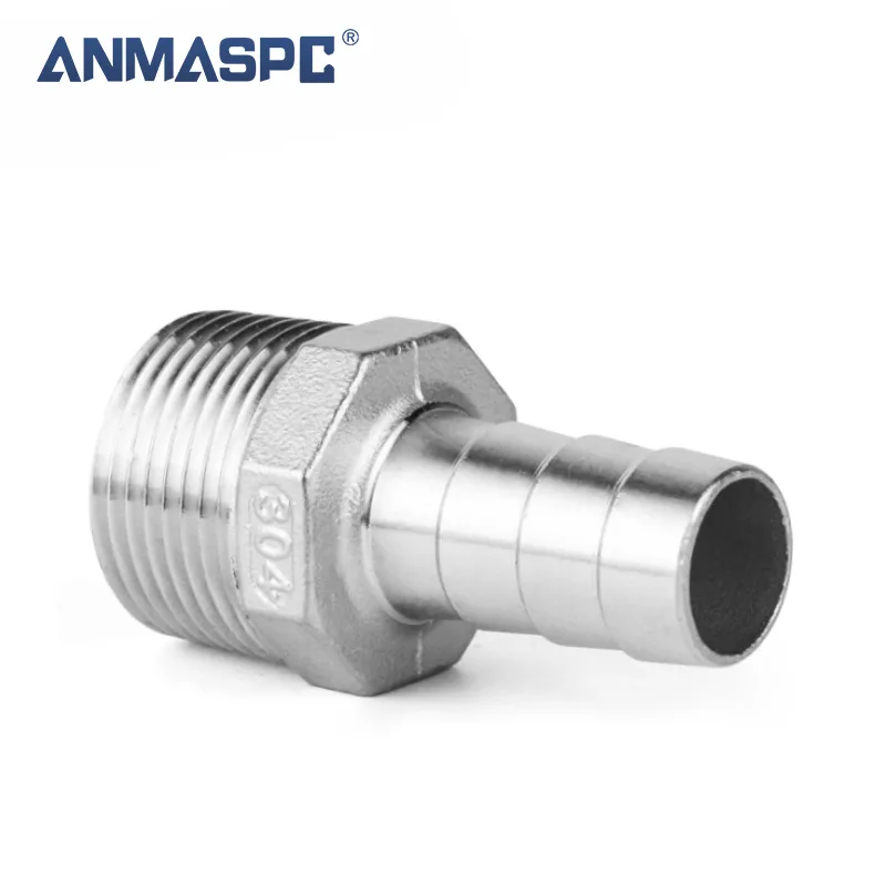 China Factory 1/2" Male Thread Stainless Steel Barb Hose Tail Connector Pipe Nipple Gas Nipple Fittings gallery image 1