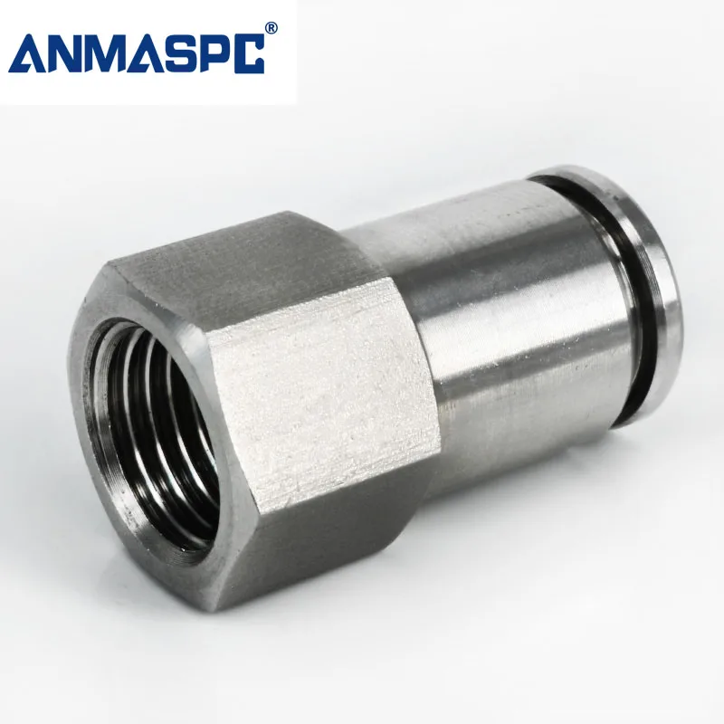 Factory Stainless Steel 304/316 PCF Female Thread Straight Push Fit Pipe Air Compressor Fittings Coupler gallery image 1