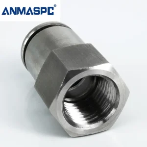 Factory Stainless Steel 304/316 PCF Female Thread Straight Push Fit Pipe Air Compressor Fittings Coupler gallery image 2