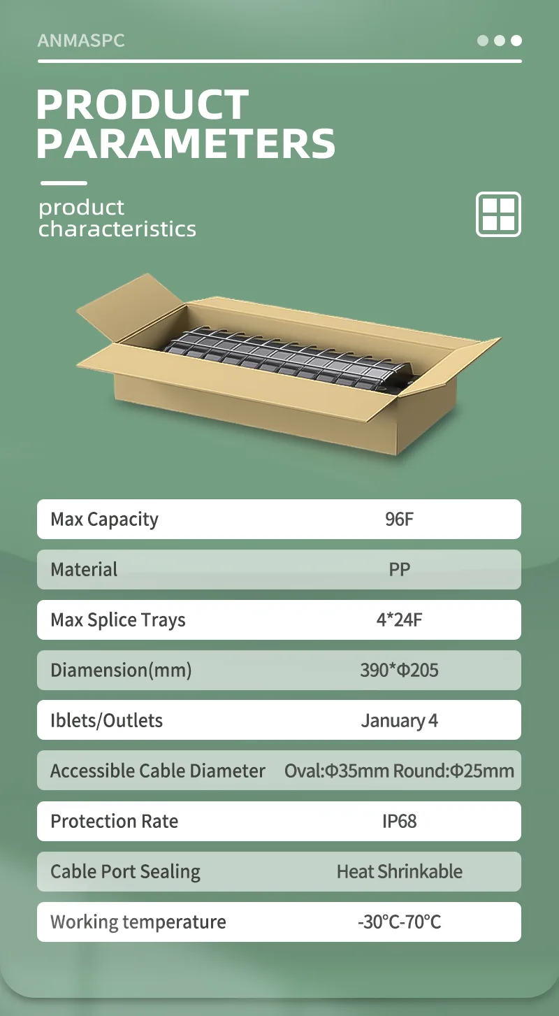 Fiber optik iletişim fiber optik ek kutusu 96 çekirdek GJS-D96-05 detay görseli 7