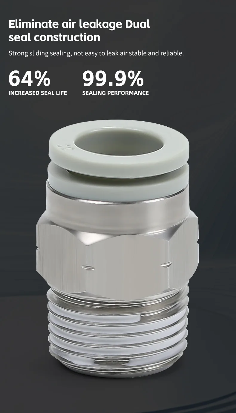 KQ2H Stainless Steel Straight Coupling Connector Pneumatic Fitting detail image 5