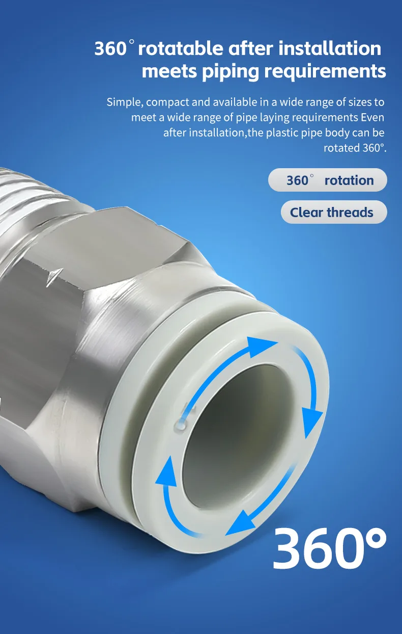 KQ2H Stainless Steel Straight Coupling Connector Pneumatic Fitting detail image 7