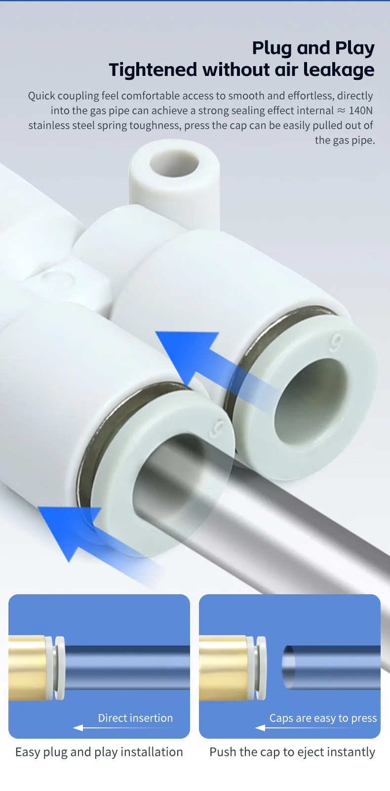 KQ2U Y-Type Pneumatic Fitting, Durable and Reliable Connector detail image 4