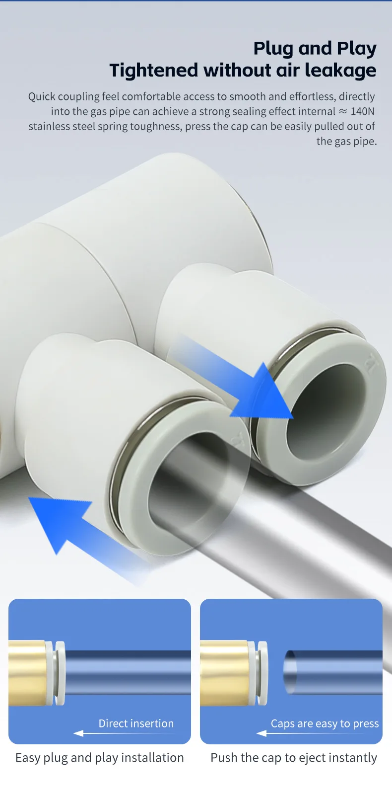 KQ2VD Two Single Pipe Universal Elbow pneumatic fitting detail image 4