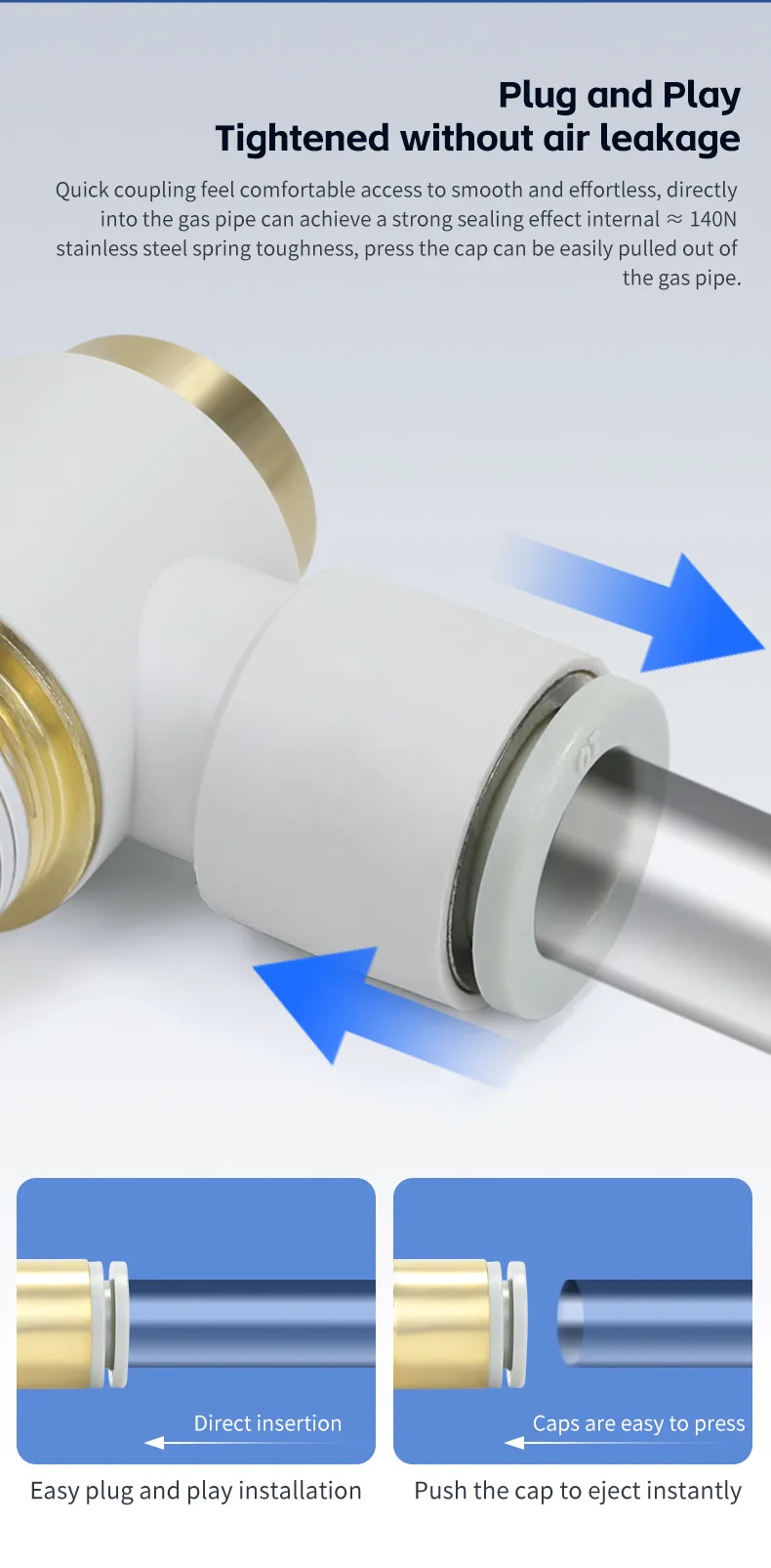 KQ2VS Hex Socket Universal Joint Coupling Connector Pneumatic Fitting detail image 4