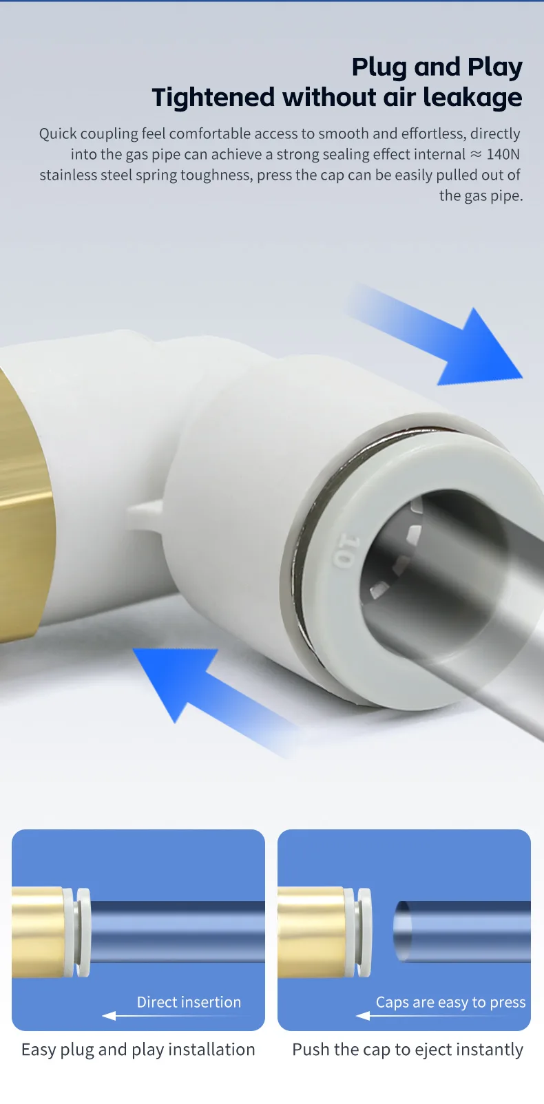 KQ2W Long Elbow Pneumatic Fitting - High-Quality Connectors detail image 4