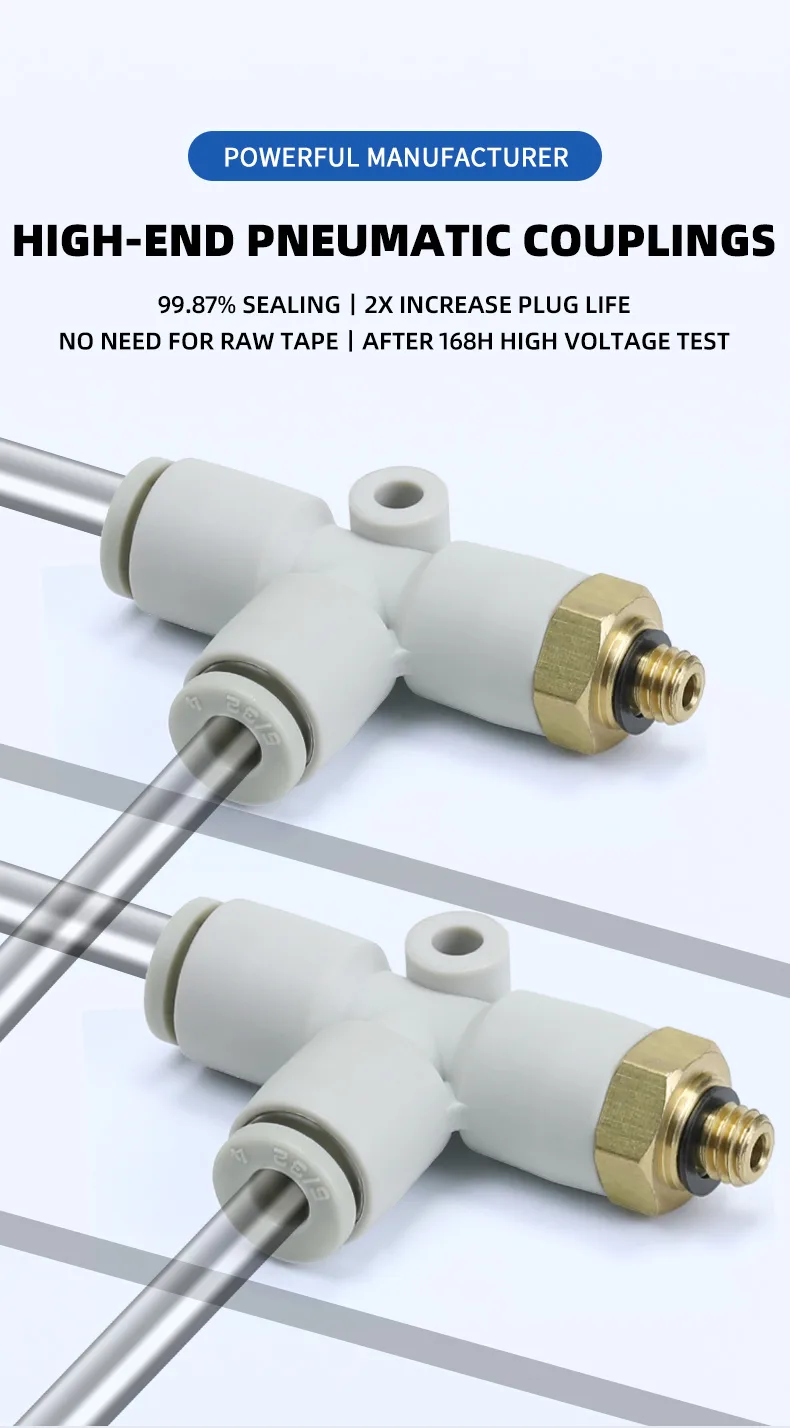 KQ2Y Auxiliary T-Type Connector for Pneumatic Systems Pneumatic Fitting detail image 1