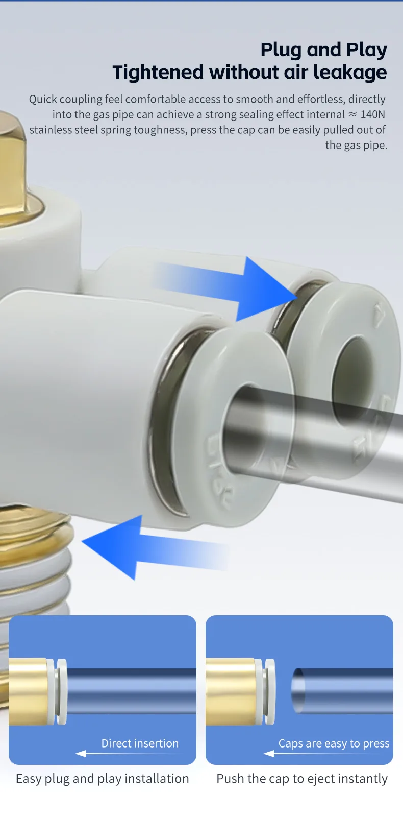 KQ2Z Double Tube Universal Elbow Connector for Pneumatic Systems detail image 4