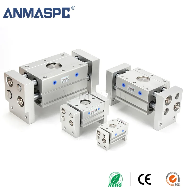 MHL2 Series Pneumatic Cylinder Double-Acting Parallel Style Air Gripper with Wide Opening Steel Material Core Piston Component gallery image 1