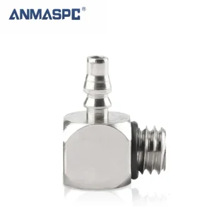 Mini Pagoda Connector M-5AU-4/6 Miniature Barb Nozzle M-3ALU-4 Trachea Stainless Steel Bend Quick Connector gallery image 2