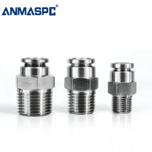 Multi Size PC 304/316L Stainless Steel Straight Connectors Air Hose Connector With Male Thread Pneumatic Push in Fittings gallery image 1