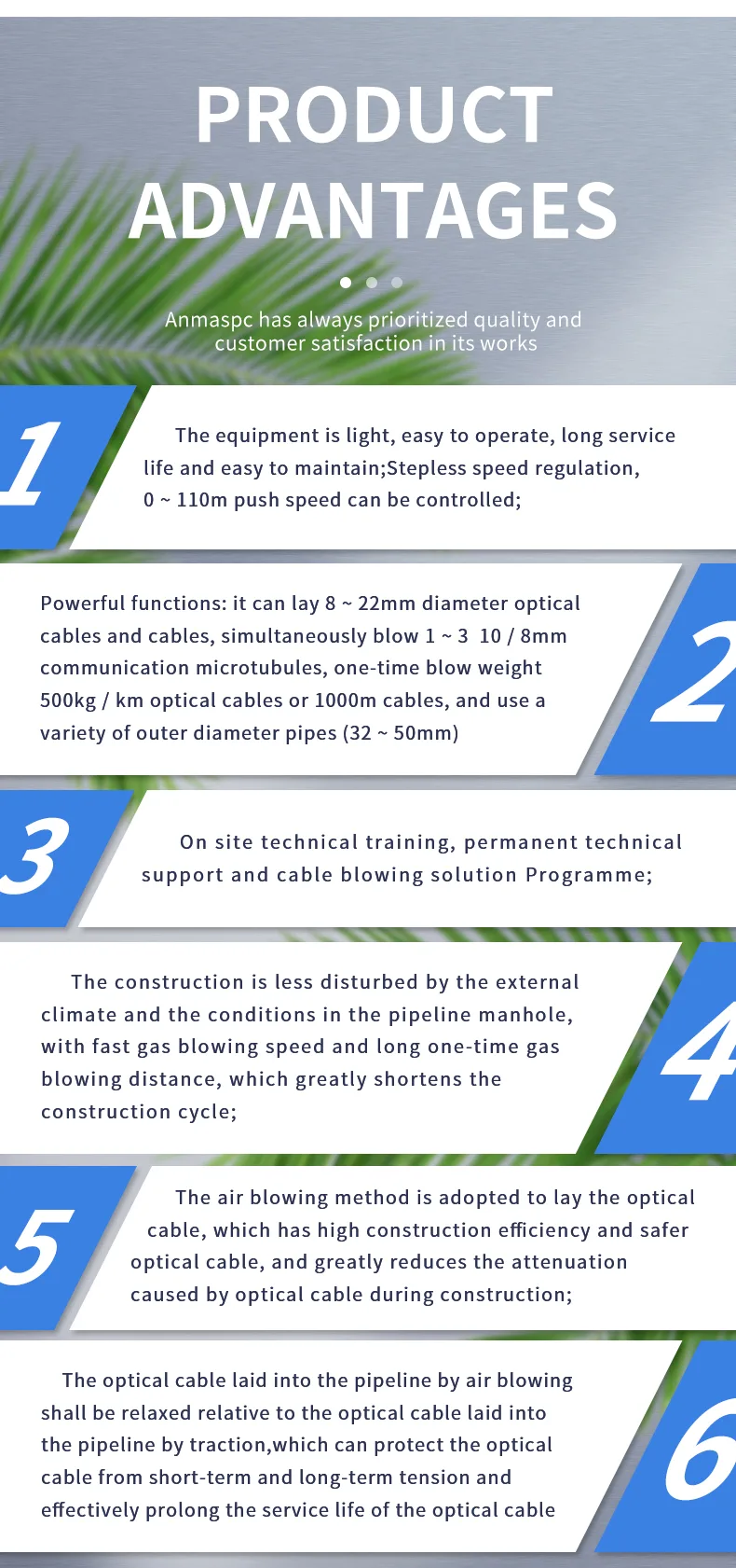 Multifunctional hydraulic and Aerodynamic cable blowing machine detail image 3