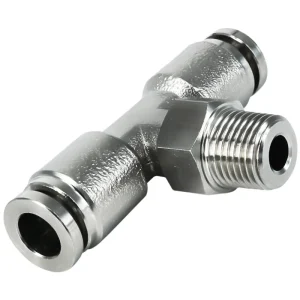 PB Air pipe Threaded Push In Pneumatic Parts Three Tee SS 304 Stainless Steel T Type Air Fittings gallery image 5