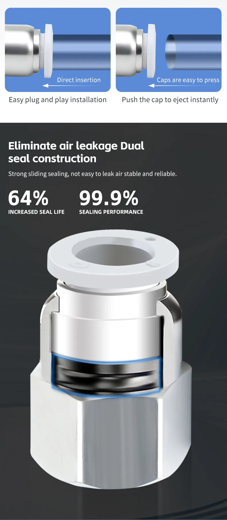 PCF Pneumatic Fitting - Durable, High-Performance Connector detail image 5