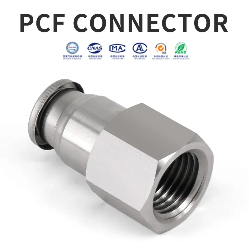 PCF Series Straight Female Thread Pneumatic Connector Quick Connecting Tube Fittings gallery image 1