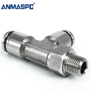 PD Stainless Steel 1/2" 3/8" Male Thread Air Hose Quick Release Connector 3 Way Union Tee Fittings gallery image 2
