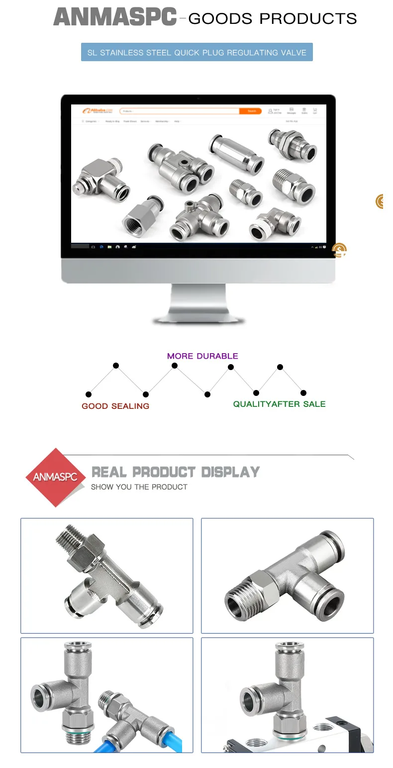 PD nehrđajući čelik 1/2" 3/8" spojni T-priključak detaljna slika 4