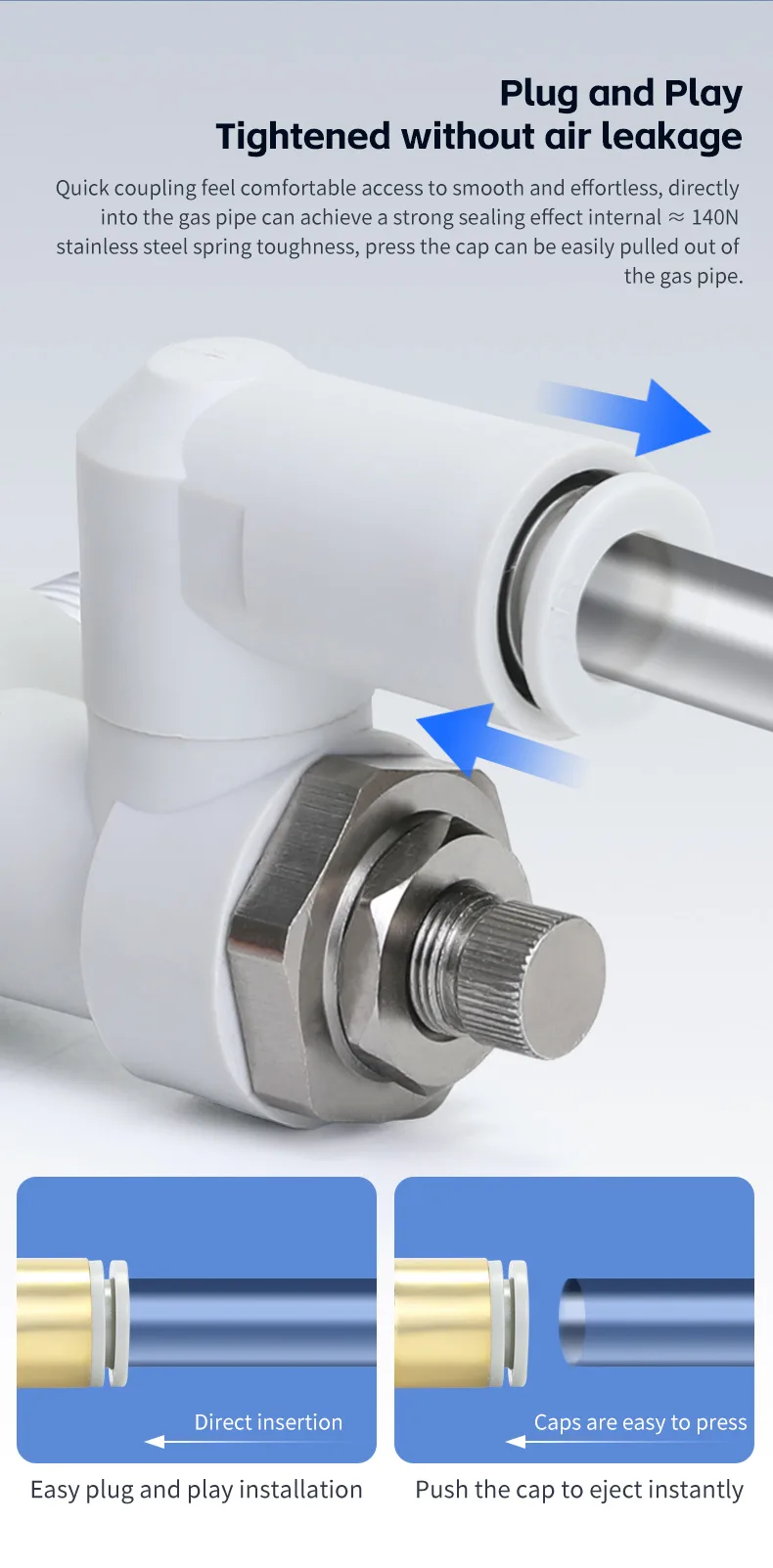 Pilot-Operated Check Valve for Efficient Flow Control Pneumatic Fitting detail image 6