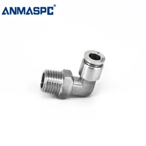 PL Quick Connection L Type Hose Push-in Elbow Connector Swivel Male x 10mm Pipe OD Fitting gallery image 2