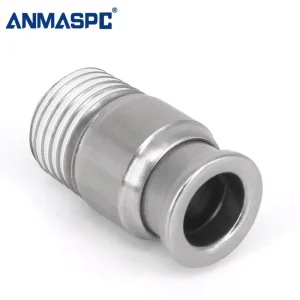 POC Round Male Straight Push To Connect Tube Pneumatic Air Hose Fitting gallery image 1