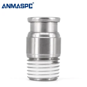POC Round Male Straight Push To Connect Tube Pneumatic Air Hose Fitting gallery image 3