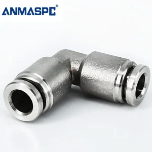 PV High Quality L Type Stainless Steel Pneumatic Fitting Elbow Joint Quick Connect Push Lock Fittings gallery image 1