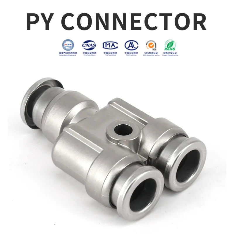 PY Type Tee Stainless Steel Pipe Connector Pipe Fitting three ways Pneumatic Components gallery image 1