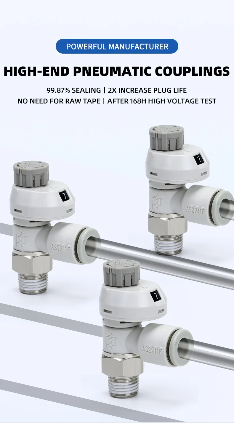 S-AS-FS Scaled Elbow Type Speed Control Valve Pneumatic Fitting detail image 1