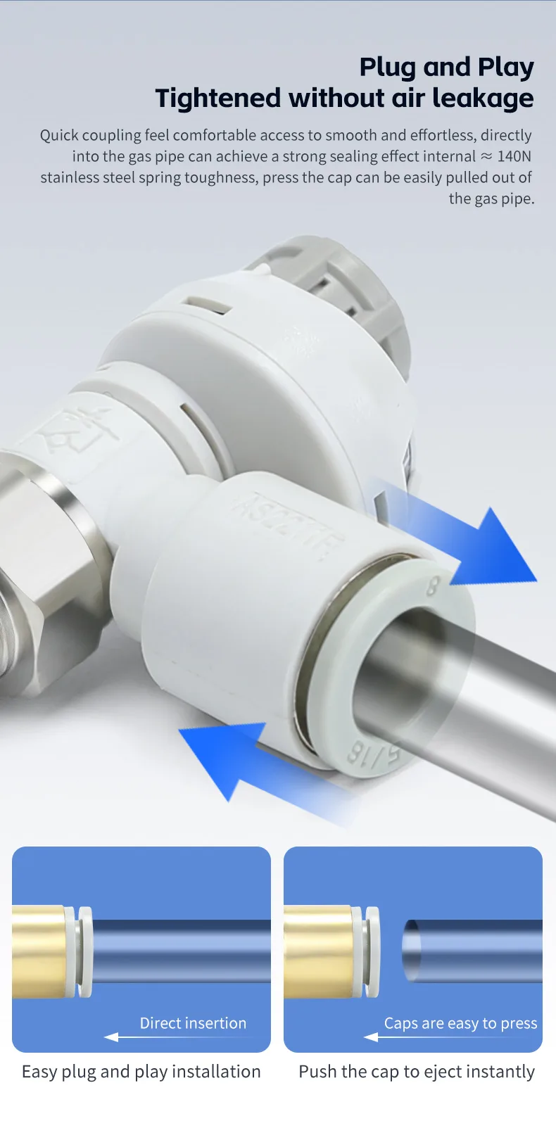 S-AS-FS Scaled Elbow Type Speed Control Valve Pneumatic Fitting detail image 4