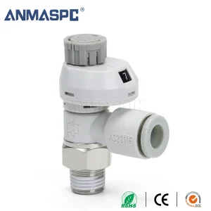 S-AS-FS Scaled Elbow Type Speed Control Valve Pneumatic Fitting gallery image 1