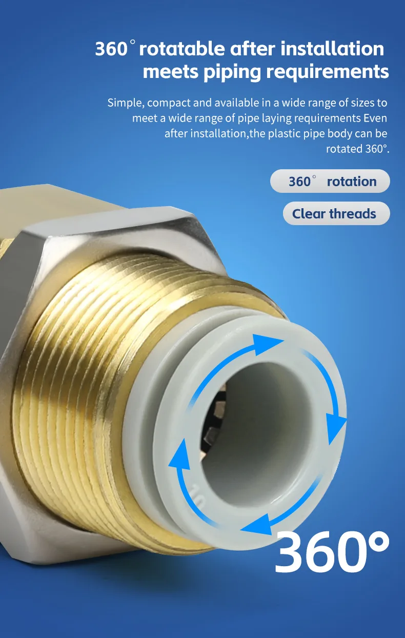 S-KQ2E Panel Mounted Internal Thread Straight Connector Pneumatic Fitting detail image 7