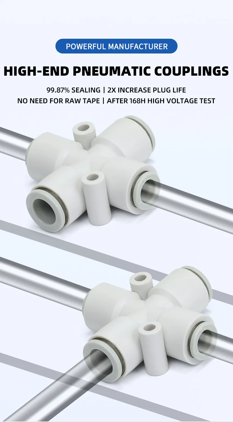 S-KQ2TX Reducer Cross Fitting Pneumatic Fitting- Versatile Piping Solution detail image 1