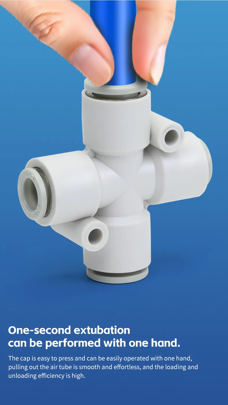 S-KQ2TX Reducer Cross Fitting Pneumatic Fitting- Versatile Piping Solution detail image 3