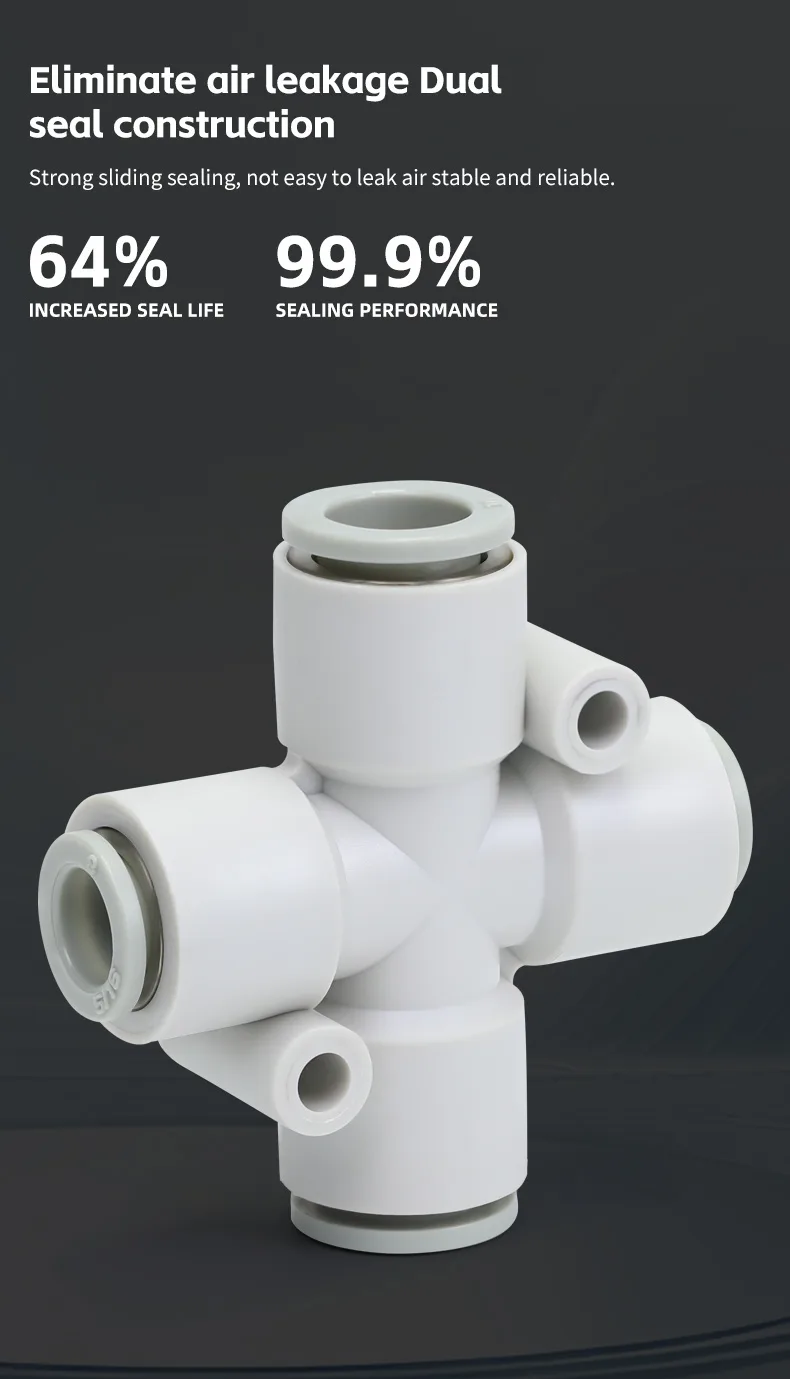 S-KQ2TX Reducer Cross Fitting Pneumatic Fitting- Versatile Piping Solution detail image 5