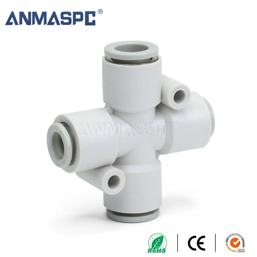 S-KQ2TX Reducer Cross Fitting Pneumatic Fitting- Versatile Piping Solution gallery image 1