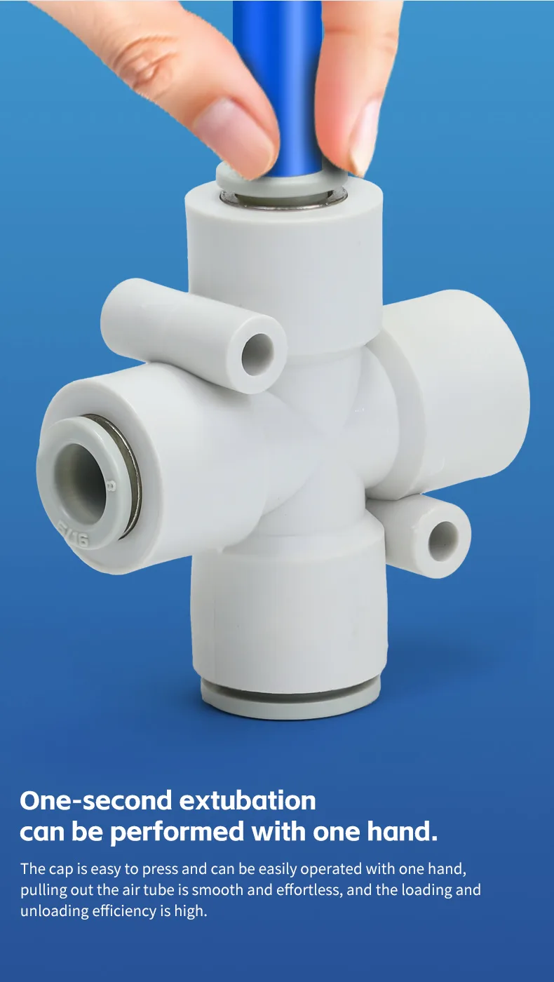 S-KQ2TY Reducer Cross Pipe Connector Pneumatic Fitting detail image 3