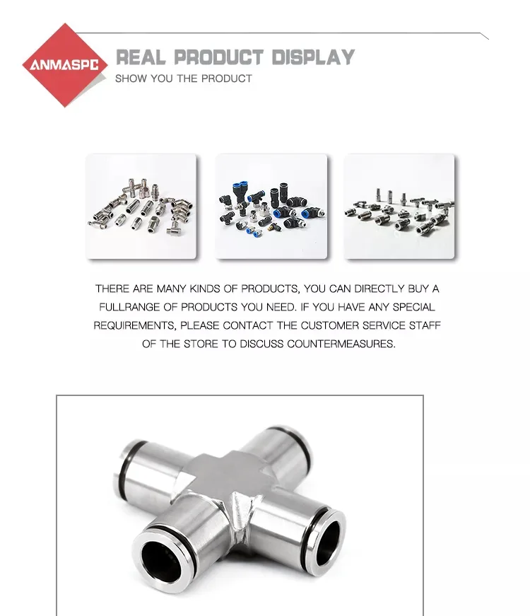 Vacuum Cross Type Pipe Fittings Four-way Slip Lock detail image 2