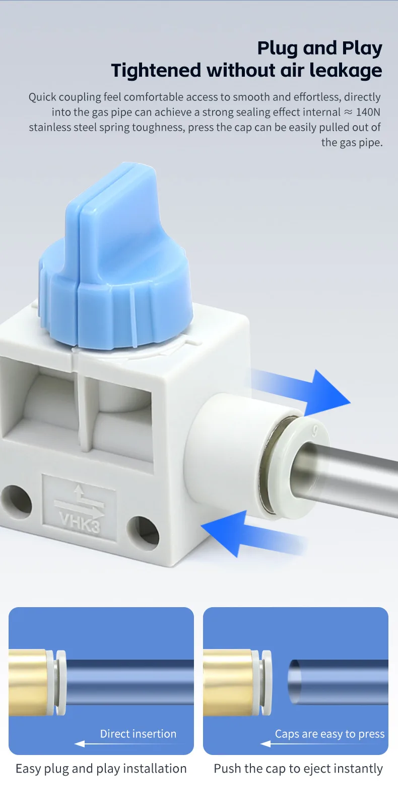 VHK Tri-Way Valve Pneumatic Fitting detail image 4
