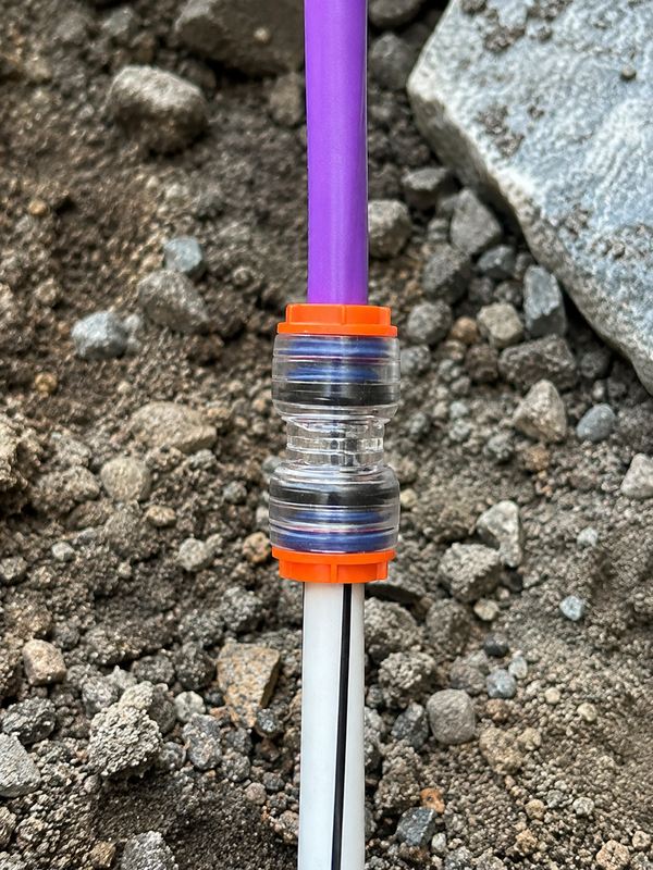 FTTH route using microduct reducer connector infrastructure