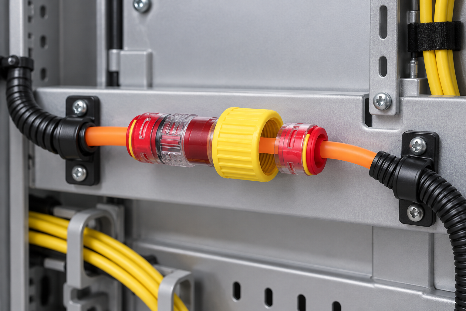 Water-block microduct connector reopened for scheduled cable maintenance