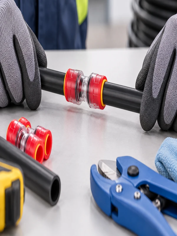 Microduct coupler in a fiber network handhole product inspection and service context