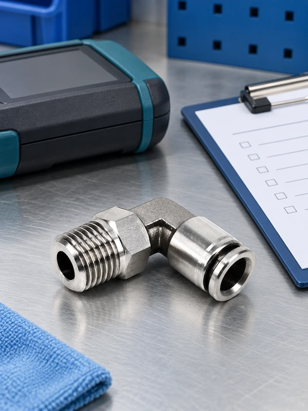 Pl male-thread elbow push-in connector for maintenance and specification review